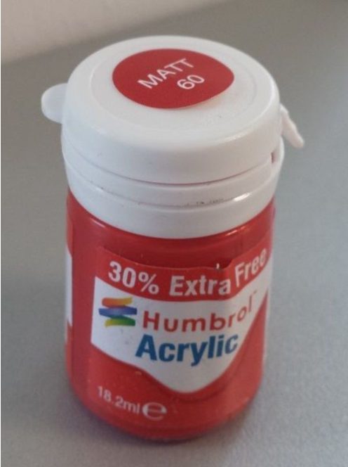 Humbrol - Humbrol Acrylic No60 Scarlet Matt 18,2ml (14ml plus 30% extra free)