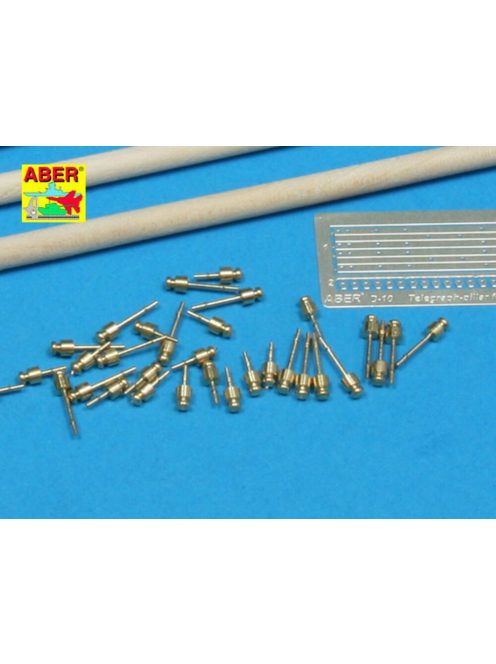 Aber Models - Telegraph-pillar set for 2 cross bar with 16 insulators