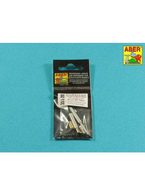 Aber Models - 90 mm M-36 tank barrel  cyrindrical Muzzle Brake with mantlet cover for U.S. M47 Patton
