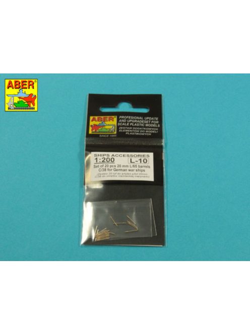 Aber Models - Set of 20 pcs 20 mm L/65 barrels  C/38 for German ships