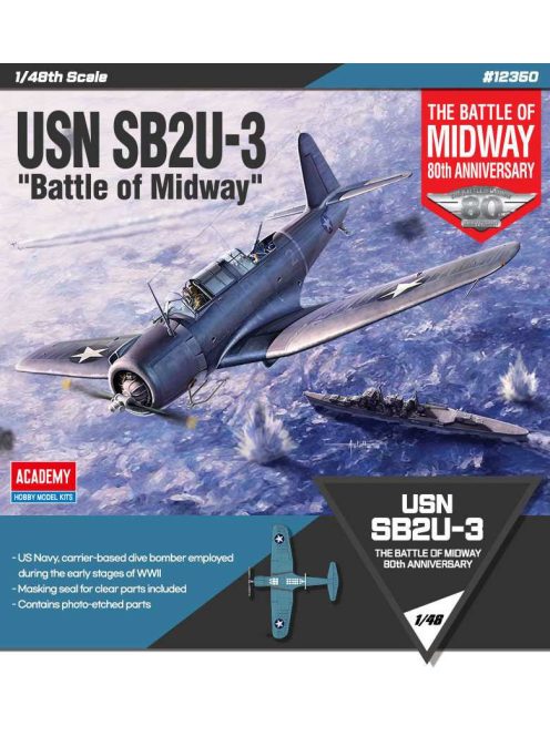 Academy - Model Kit letadlo 12350 - USN SB2U-3 "Battle of Midway" (1:48)