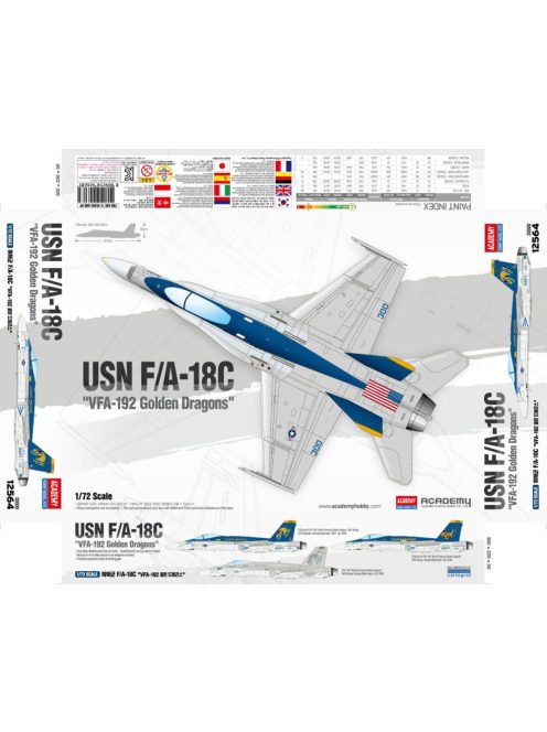 Academy -  Academy 12564 - USN F/A-18C "VFA-192 Golden Dragons" (1:72)