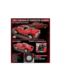   Acmemodels - 1961 Chevrolet Corvette Gasser #36 Original Mazmanian red