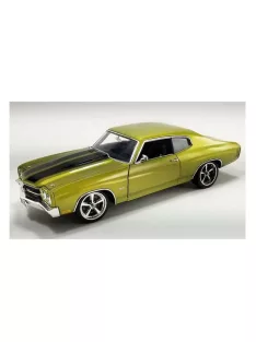   Acmemodels - 1970 Chevrolet Chevelle SS Restomod with All New Engine Parts Stacked Injection 454 Engine green with black stripes