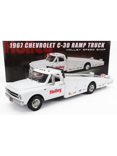 Acmemodels - CHEVROLET C-30 TRUCK RAMP CAR TRANSPORTER HOLLEY SPEED SHOP 1967 WHITE