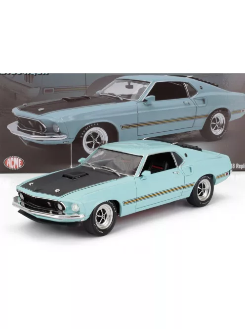 Acmemodels - FORD USA MUSTANG COBRA JET MACH-1 COUPE 1969 VERY LIGHT BLUE BLACK