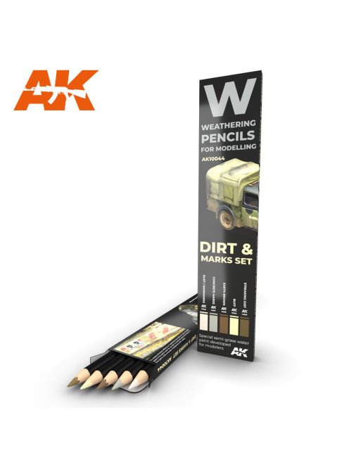 AK Interactive - Watercolor Pencil Set Splashes, Dirt And Stains