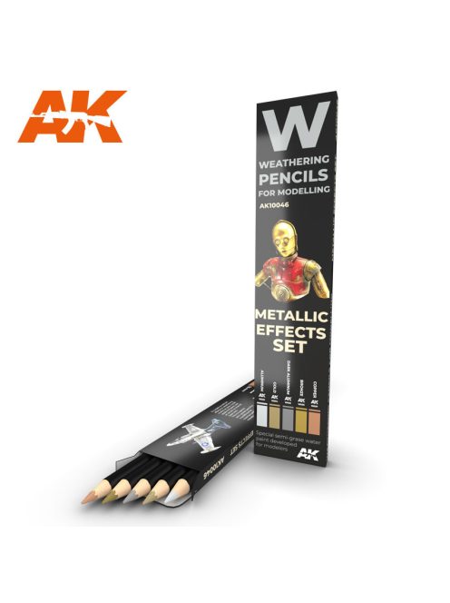 AK Interactive - Watercolor Pencil Set Metallics