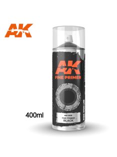   AK Interactive - Fine Primer Black - Spray 400Ml (Includes 2 Nozzles)