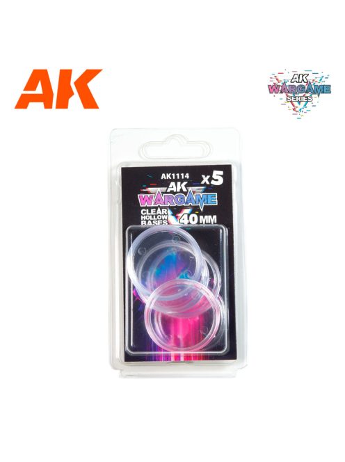 AK Interactive - Clear Hollow Base 40Mm - 5 Units