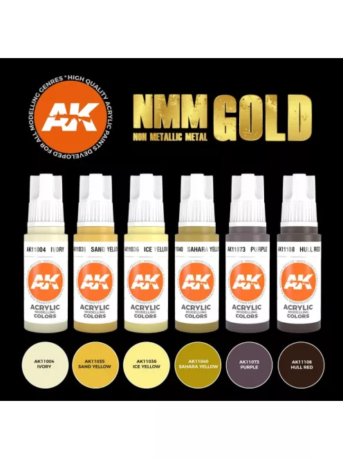 Ak Interactive - Nmm (Non Metallic Metal) Gold Set