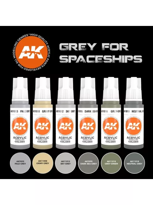 AK Interactive - Grey For Spaceships Set