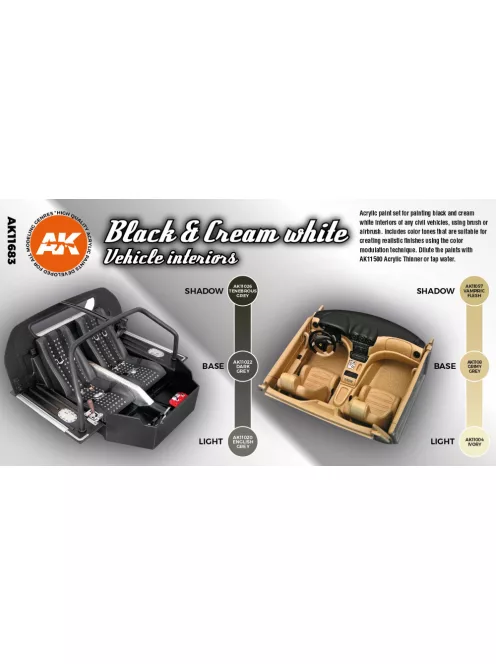 AK Interactive - Black Interior And Cream White