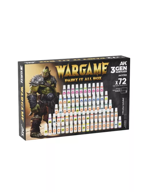 AK Interactive - WARGAME PAINT IT ALL BOX 72 COLORS 3GEN