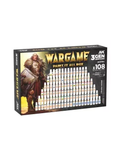 AK Interactive - WARGAME PAINT IT ALL BOX 108 COLORS 3GEN