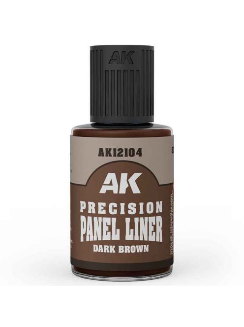 AK Interactive - AK12104 Precision Paneliner: Dark Brown (30ml), enamel