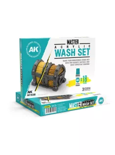 AK Interactive - Master Acrylic Wash Set Full