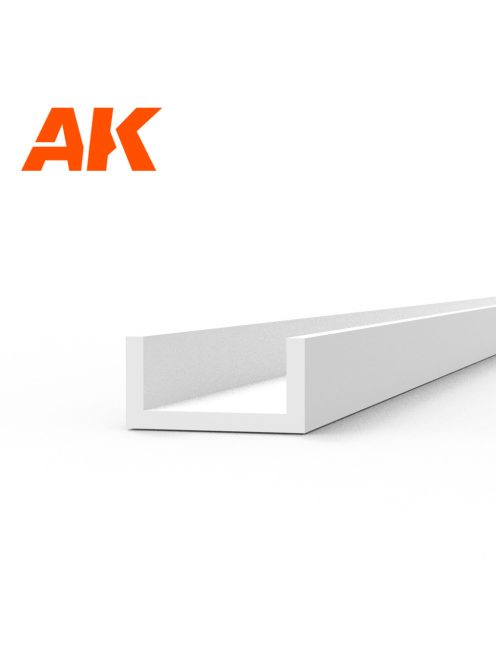 AK Interactive - U Channel 3.0 width x 350mm - STYRENE STRIP