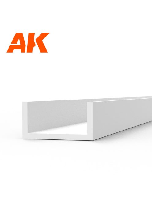 AK Interactive - U Channel 4.0 width x 350mm - STYRENE STRIP