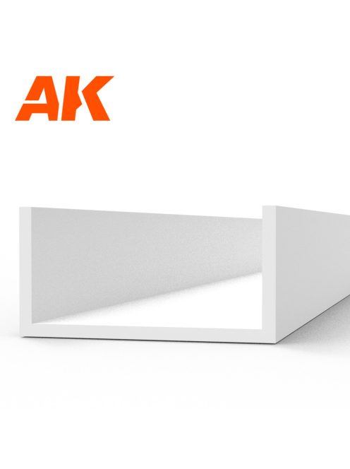 AK Interactive - U Channel 6.0 width x 350mm - STYRENE STRIP