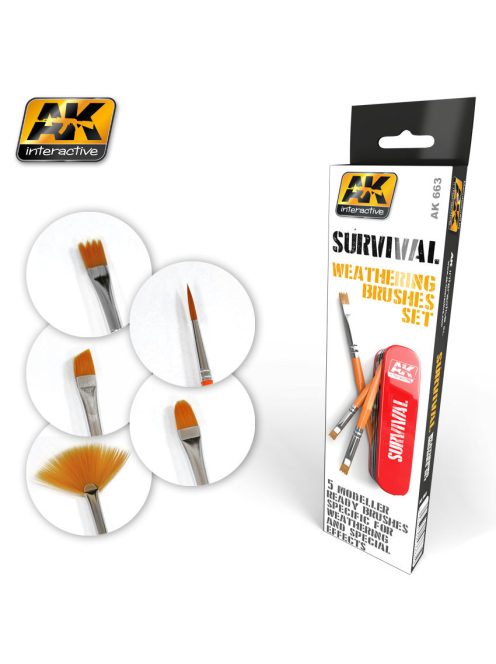 AK Interactive - Survival Weathering Brushes Set