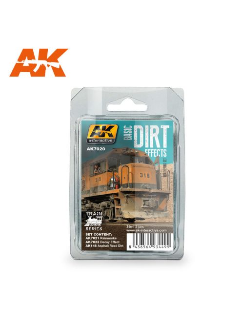 AK Interactive - Basic Dirt Effects Weathering Set Train Series