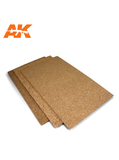 AK Interactive - Corck Sheets - Fine Grained - 200 X 300 X 3Mm (2 Sheets)