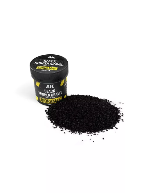 AK Interactive - Black Rubber Gravel 0,8-2Mm