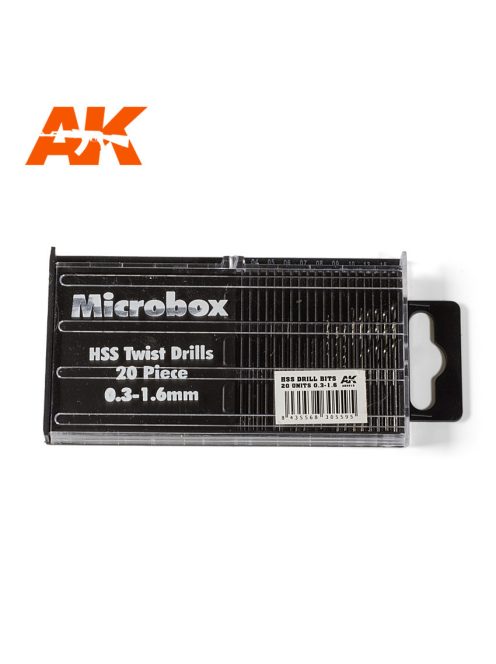 AK Interactive - Microbox HSS Drill Bits 20 units 0.3-1.6mm