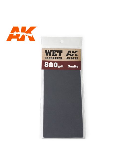 AK Interactive - Wet Sandpaper 800 Grit. 3 units