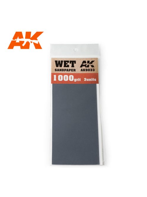 AK Interactive - Wet Sandpaper 1000 Grit. 3 units
