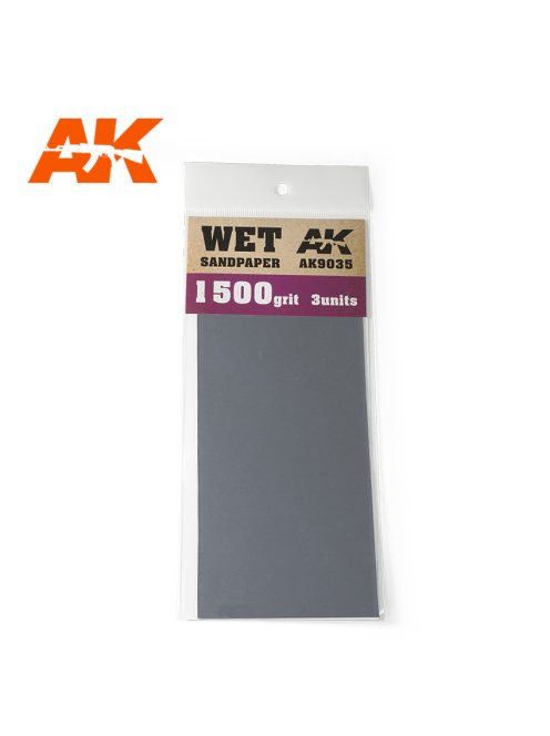 AK Interactive - Wet Sandpaper 1500 Grit. 3 units