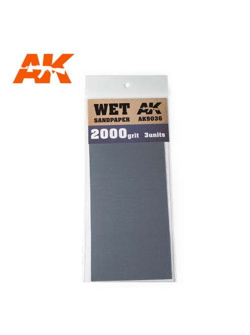 AK Interactive - Wet Sandpaper 2000 Grit. 3 units