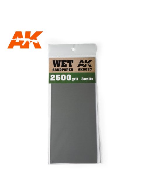 AK Interactive - Wet Sandpaper 2500 Grit. 3 units