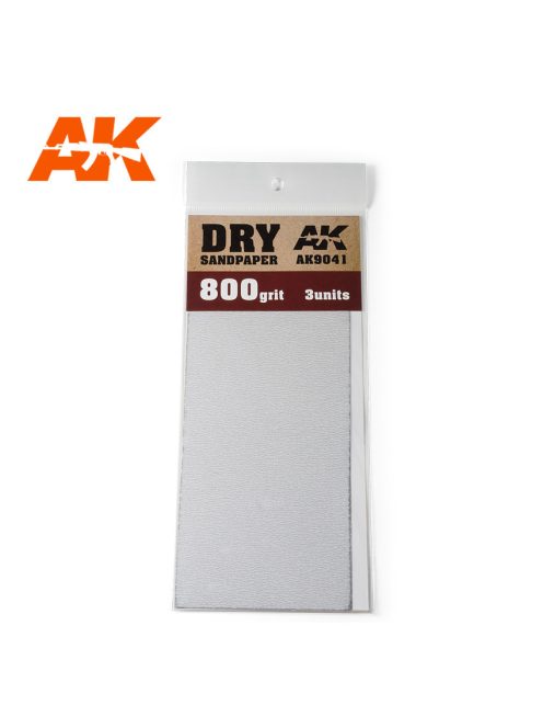 AK Interactive - Dry Sandpaper 800 Grit. 3 units