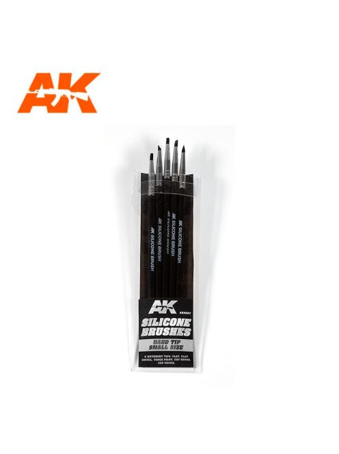 AK Interactive - Set Of 5 Silicone Brushes Hard Tip Small