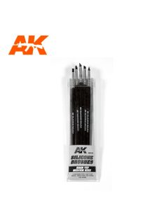 AK Interactive - Set Of 5 Silicone Brushes Hard Tip Medium