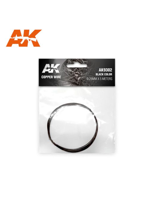 AK Interactive - Copper Wire 0.25mm X 5 Meters Black Color