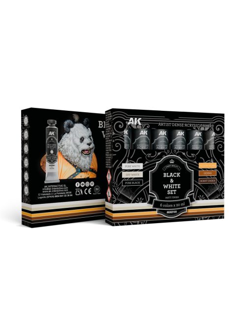 AK Interactive - Black & White Set (6 Tubes 20 Ml)