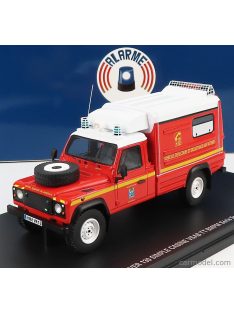   Alarme - Land Rover Defender 130 Pick-Up Closed Vsab Tt Bmpm Sapeurs Pompiers Vehicule De Secours Et D'Assistance Aux Victimes 1986 Red White