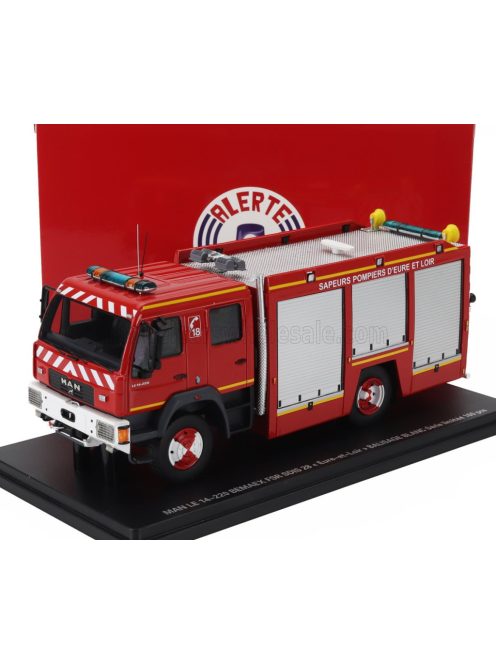 Alerte - MAN LE 14.220 TANKER TRUCK DOUBLE CABINE BEMAEX FSR SDIS 28 SAPEURS POMPIERS D'EURE ET LOIR 2004 RED GREY