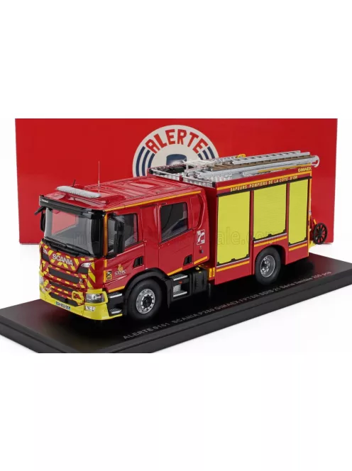 Alerte - SCANIA P280 TANKER TRUCK DOUBLE CABINE GIMAEX FPTSR SDIS 21 SAPEURS POMPIERS DE LA COTE D'OR 2009 RED YELLOW