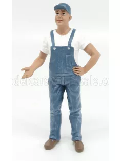   American Diorama - FIGURES BOB AGRICOLTORE - FARMER BLUE WHITE