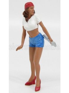   American Diorama - FIGURES LADY KATIE GIRL - MECCANICO - MECHANIC GIRL WHITE BLUE