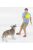 American Diorama - FIGURES UOMO CON FRISBEE E CANE - MAN WITH FRISBEE AND DOG LIGHT BLUE LIGHT BROWN