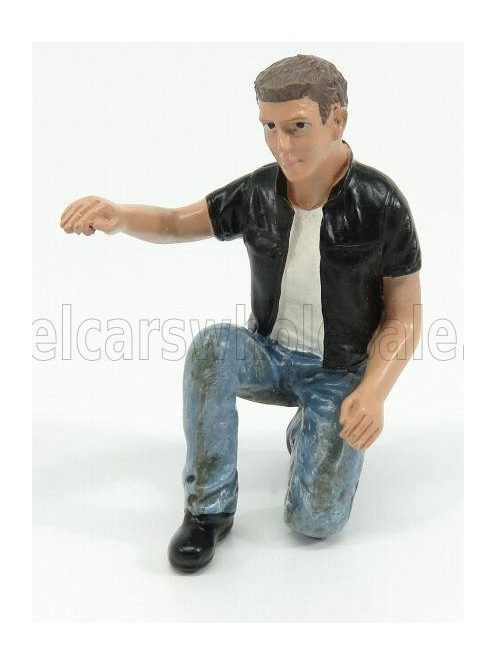American Diorama - FIGURES MOTORMAN - BIKER BLACK BLUE