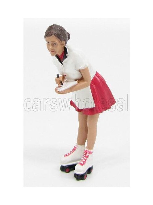 American Diorama - FIGURES GRACE - CAMERIERA DRIVE IN - WOMAN DRIVE THRU WAITRESS WHITE RED