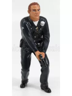   American Diorama - FIGURES POLIZIOTTO CON PISTOLA - POLICE OFFICER III WITH GUN BLACK