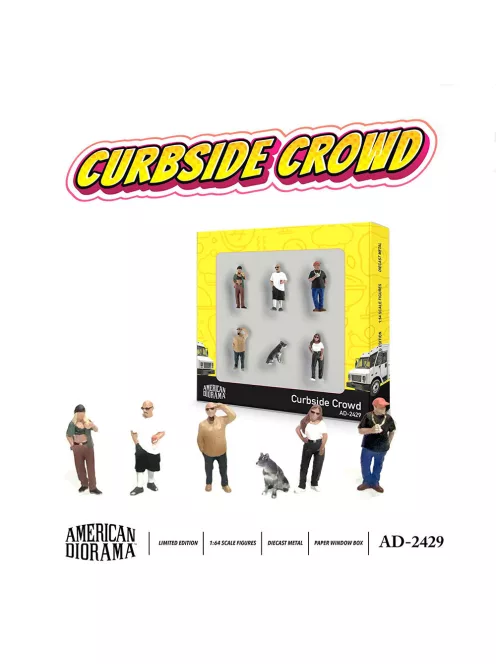 American Diorama - 1:64 Figure Set: Curbside Crowd (Set of: 5 figures and 1 dog) 2025 (1:64) - 