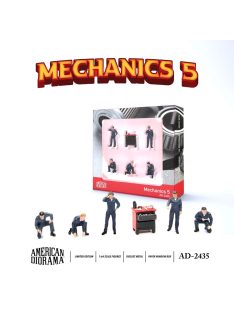   American Diorama - 1:64 Figure Set: Mechanics 5 (Set of 6 pieces: 5 figures and 1 tool cart), 2026 (1:64) - 